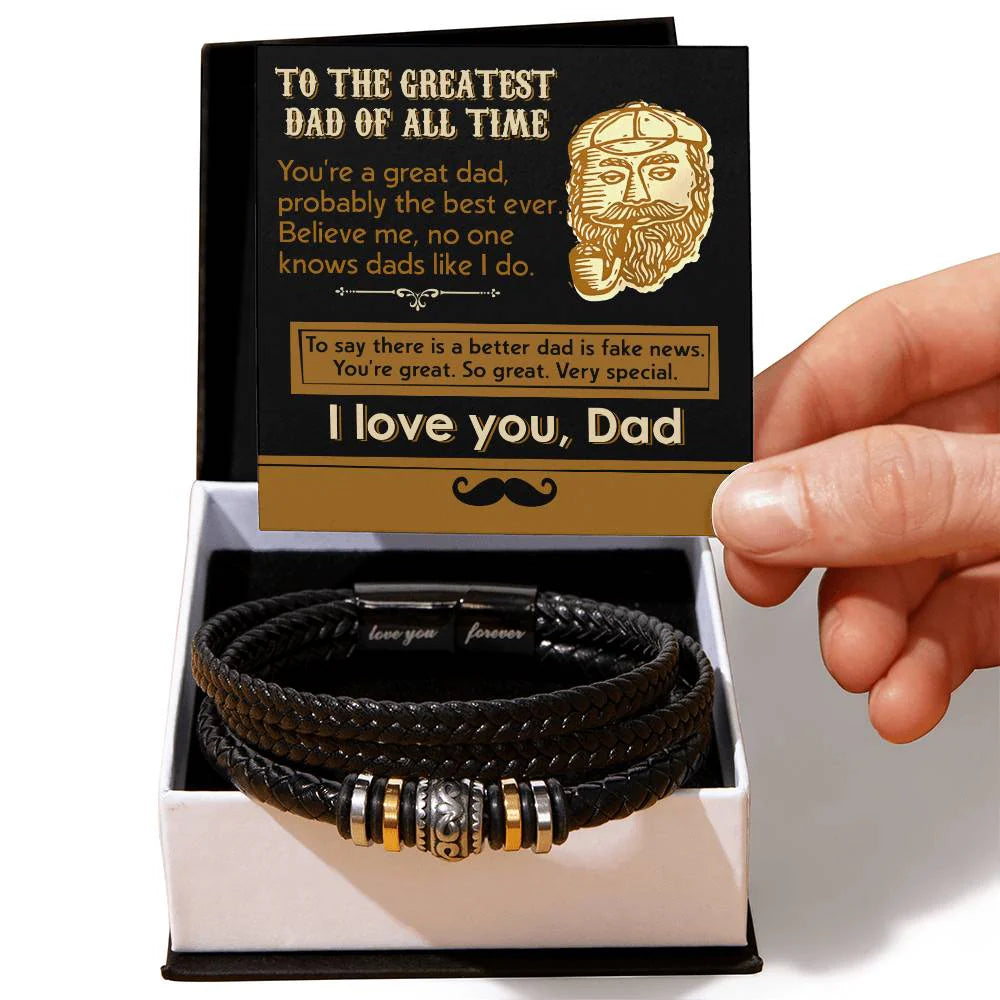 Gift For Dad - Love You Forever Bracelet - You're The Best