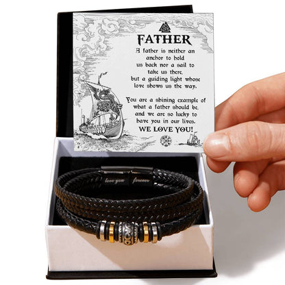 Dad Love You Forever Mens Braided Bracelet Gift -  An Anchor