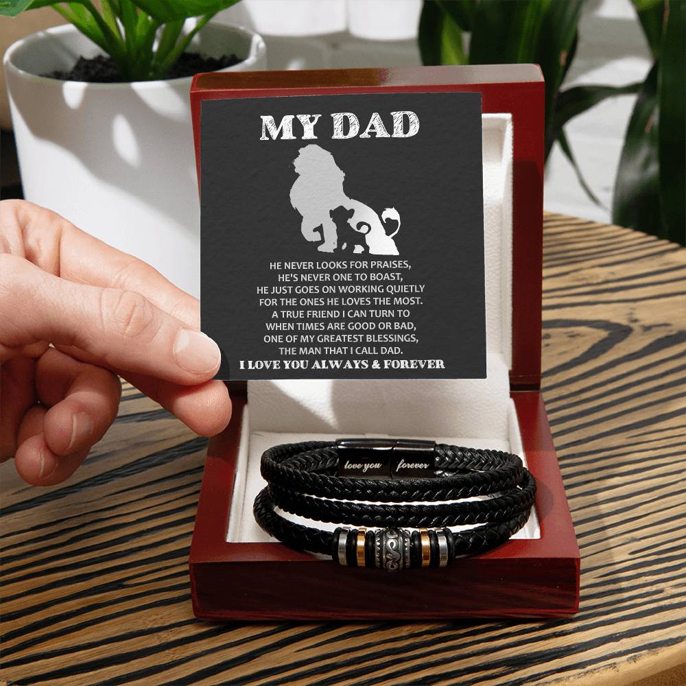 Dad Love You Forever Mens Braided Bracelet Gift -The Man