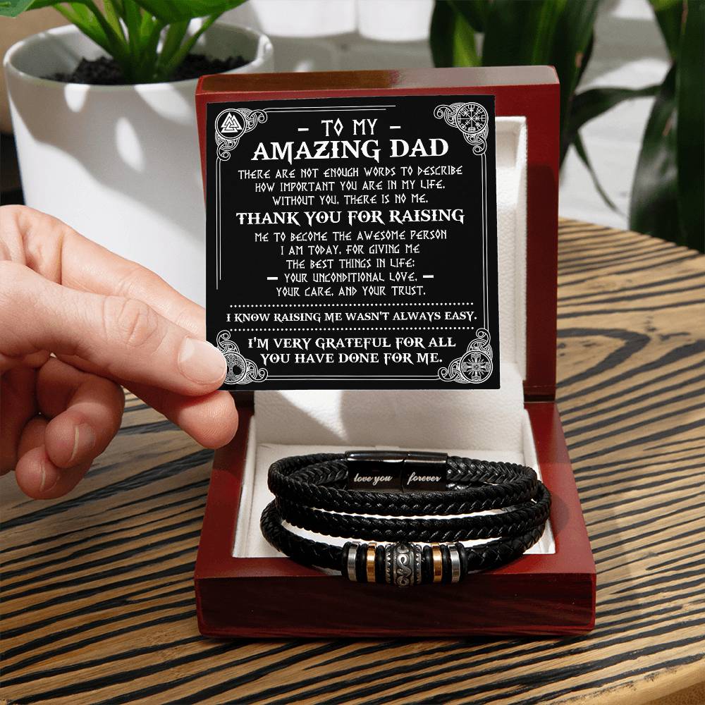 Dad Love You Forever Mens Braided Bracelet Gift - The Best Things