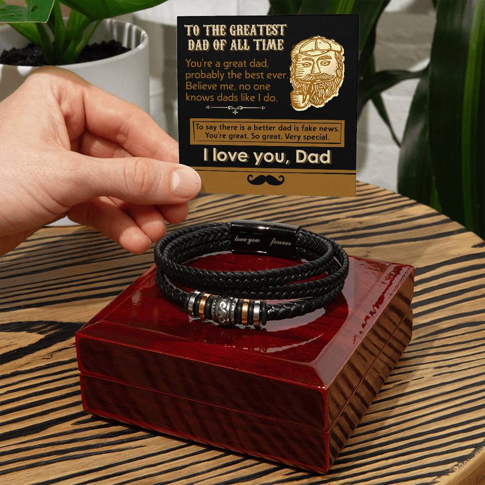 Gift For Dad - Love You Forever Bracelet - You're The Best