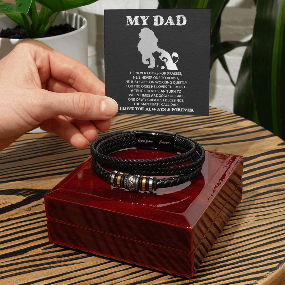 Dad Love You Forever Mens Braided Bracelet Gift -The Man