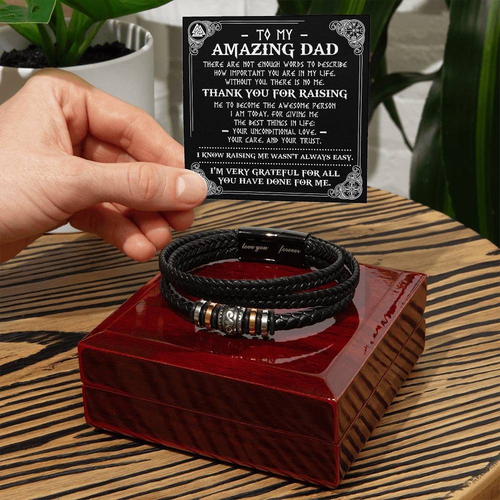 Dad Love You Forever Mens Braided Bracelet Gift - The Best Things