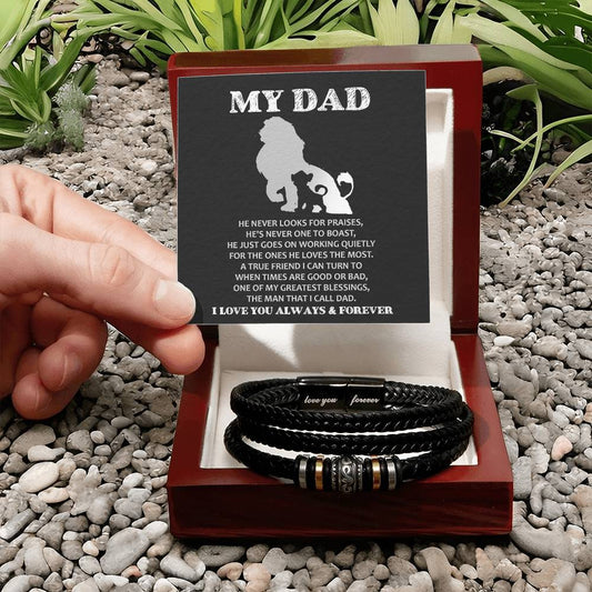 Dad Love You Forever Mens Braided Bracelet Gift -The Man