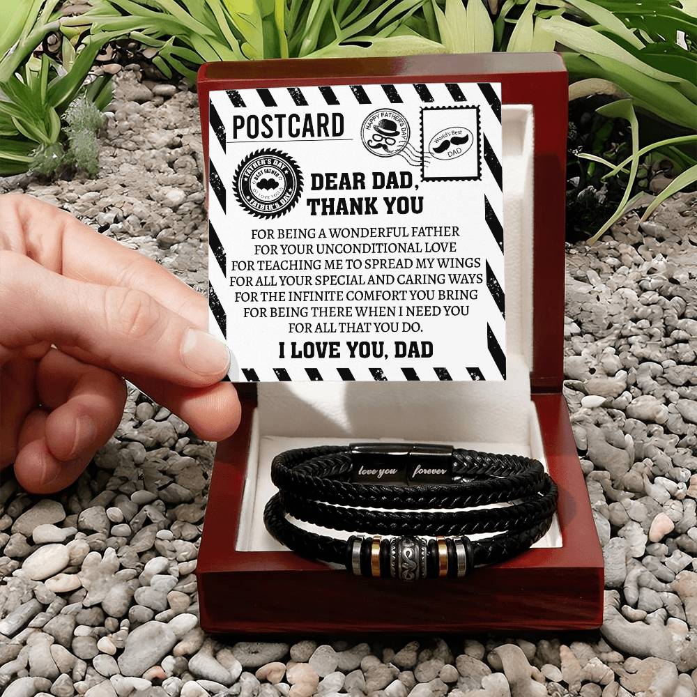 Dad Thank You Postcard Bracelet Gift