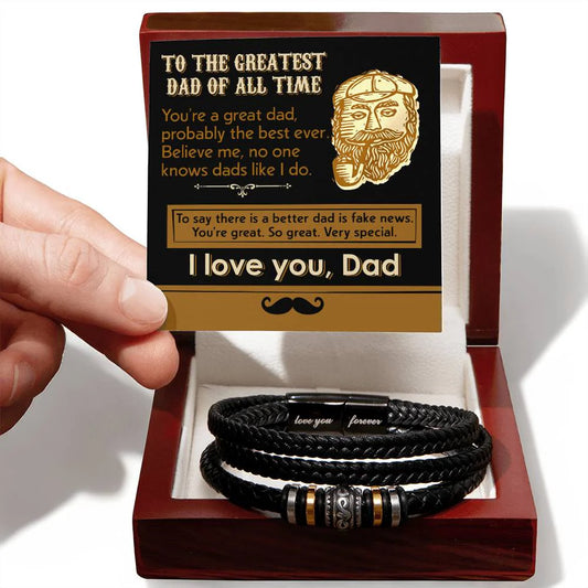 Gift For Dad - Love You Forever Bracelet - You're The Best