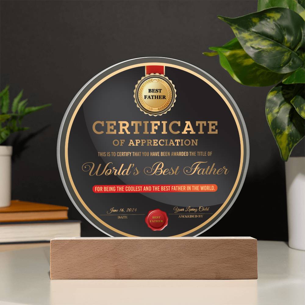 Dad Gift-The Best Father Acrylic Plaque