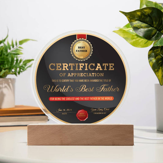 Dad Gift-The Best Father Acrylic Plaque