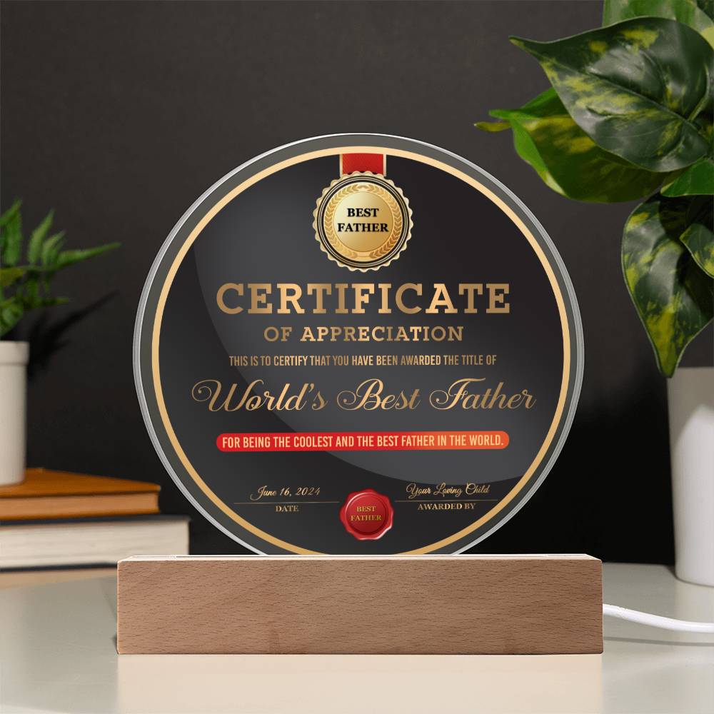 Dad Gift-The Best Father Acrylic Plaque