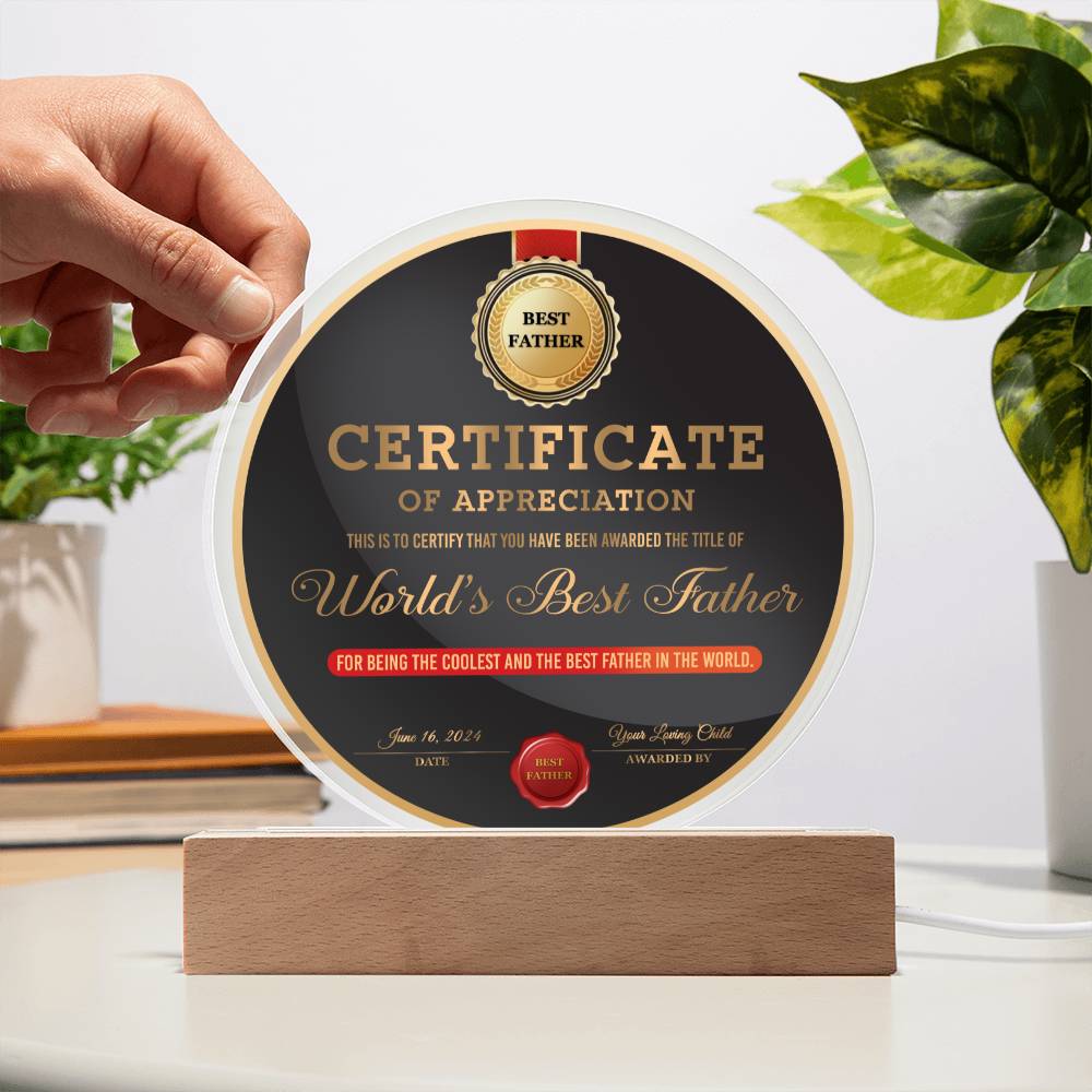 Dad Gift-The Best Father Acrylic Plaque