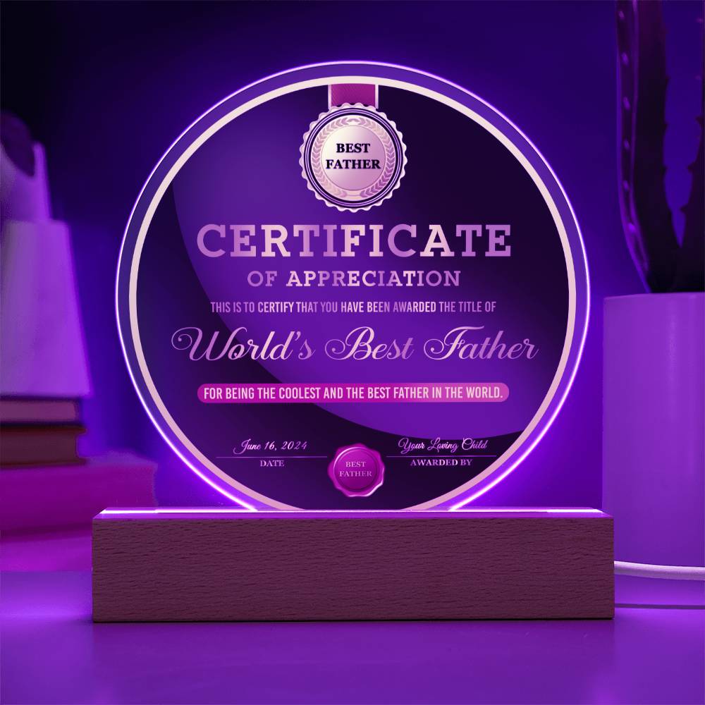 Dad Gift-The Best Father Acrylic Plaque