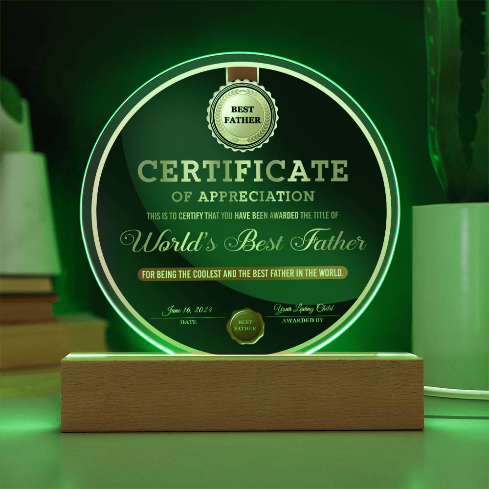 Dad Gift-The Best Father Acrylic Plaque