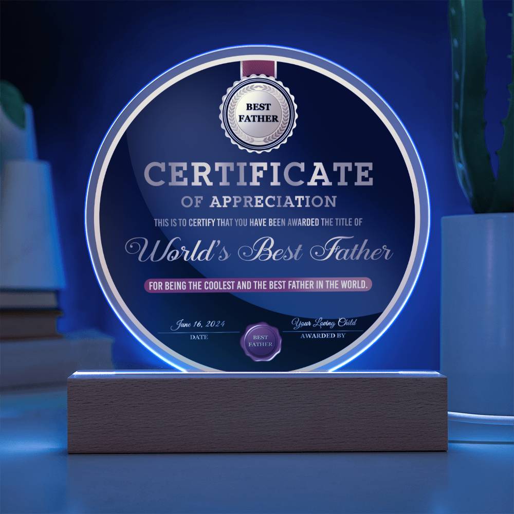 Dad Gift-The Best Father Acrylic Plaque