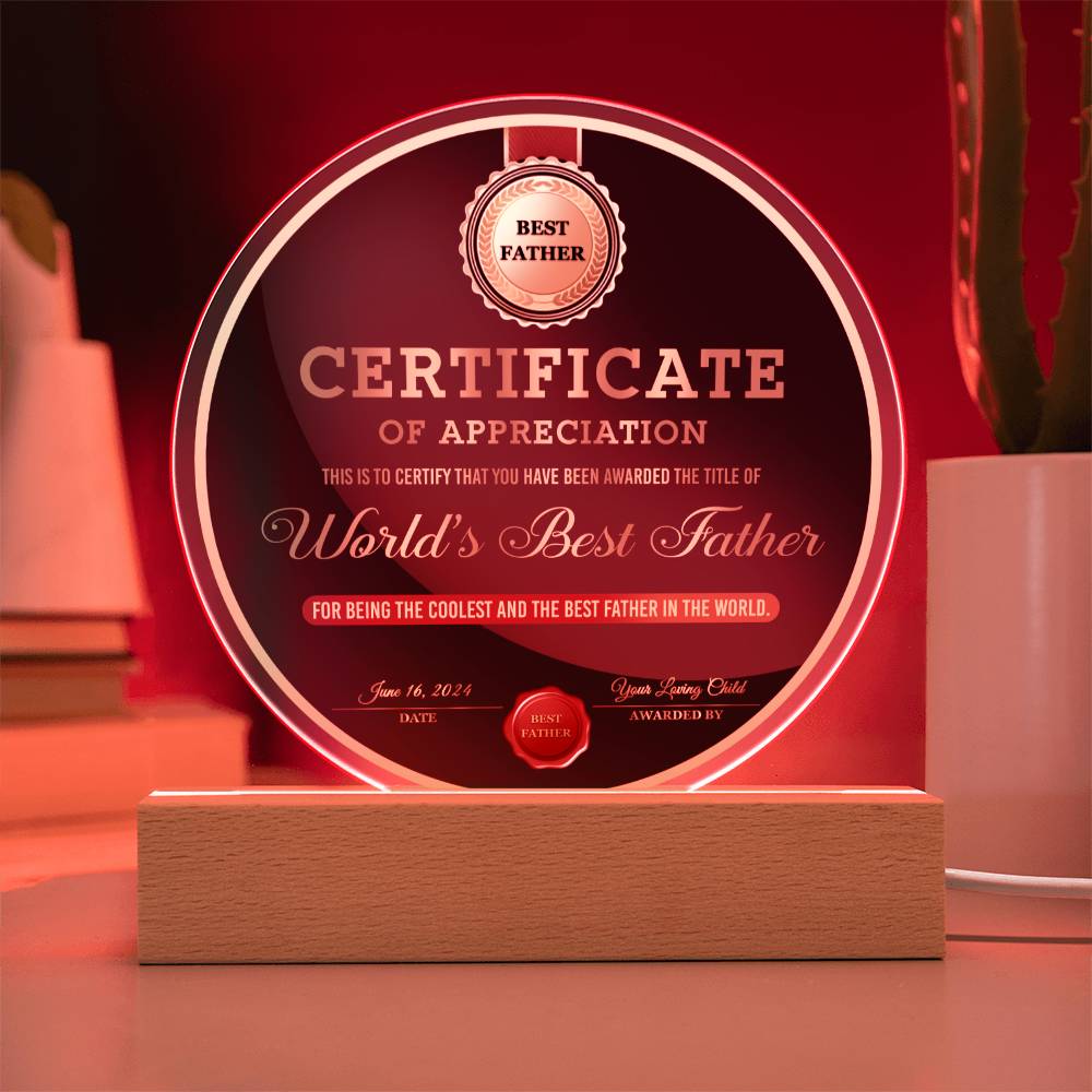 Dad Gift-The Best Father Acrylic Plaque