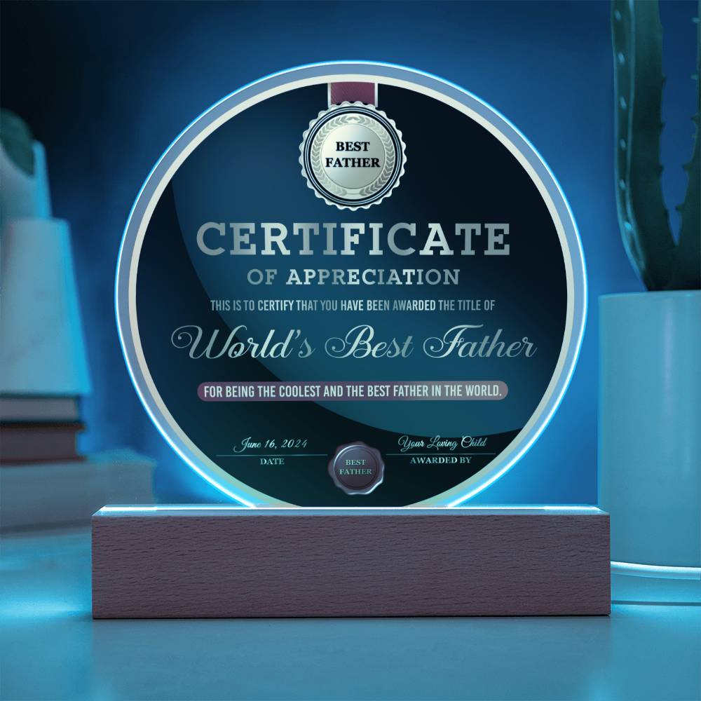 Dad Gift-The Best Father Acrylic Plaque