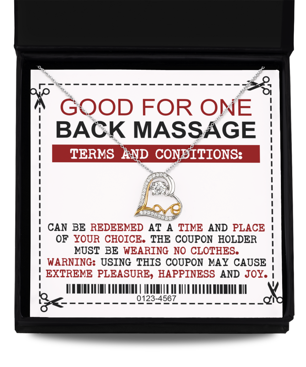 Wife Gift - Heart Love Necklace - Back Massage Coupon