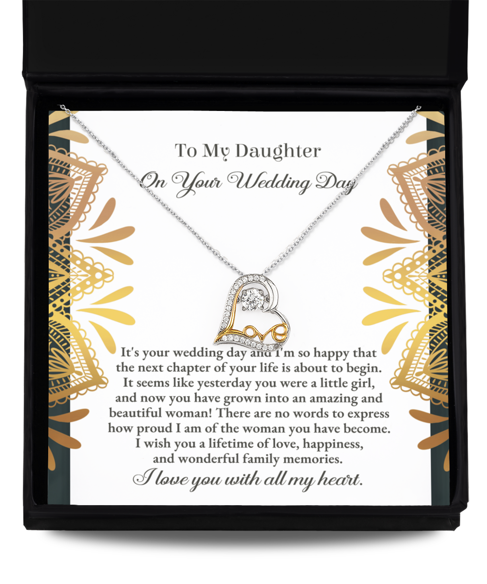 To My Daughter - Heart Necklace - A Little Girl