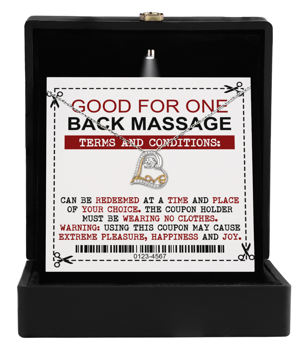 Wife Gift - Heart Love Necklace - Back Massage Coupon