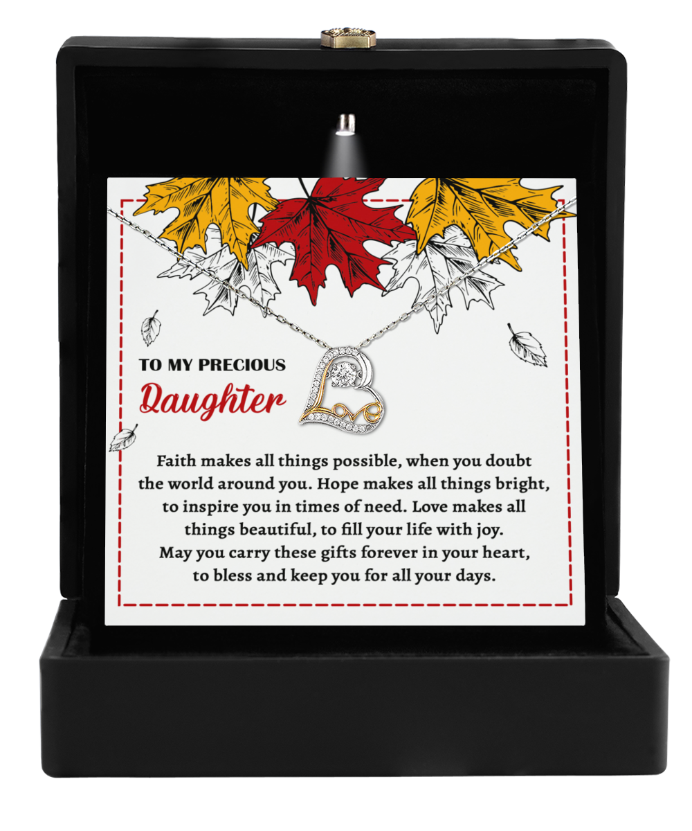 To My Daughter - Fill Your Life With Joy - Scripted Love Necklace