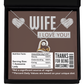 To My Wife - Heart Love Necklace - Nutrition Facts - Thanks For Being Awesome