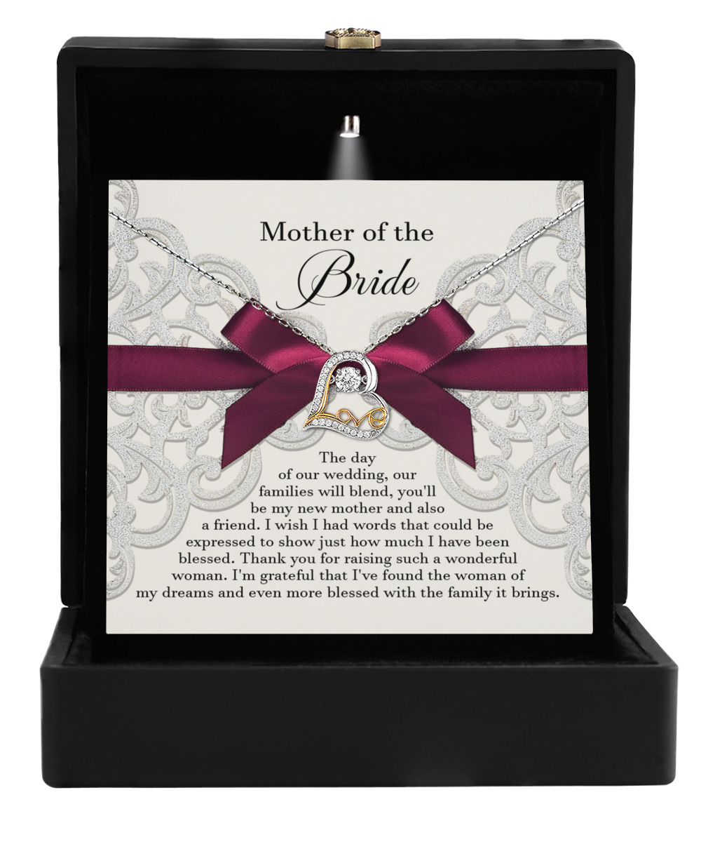 Mother of the Bride Gift From Groom - Heart Love Necklace - My New Mother