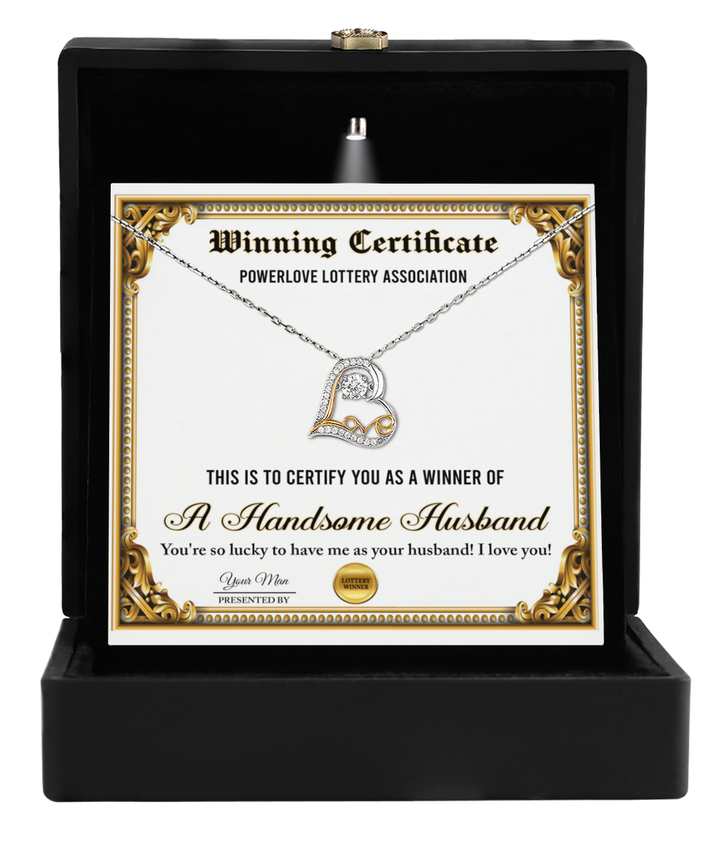 To My Wife - Heart Necklace Gift - Winning Certificate