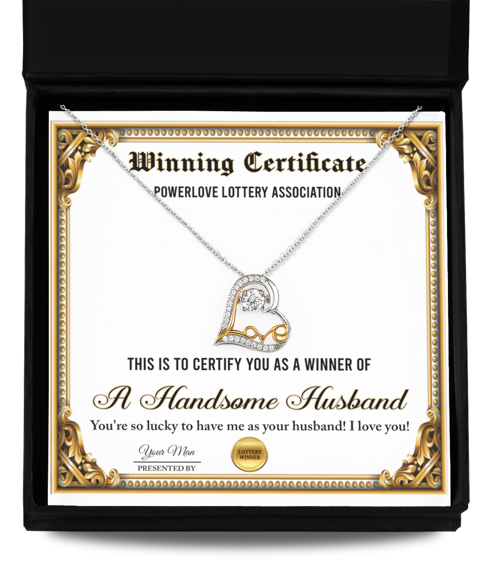 To My Wife - Heart Necklace Gift - Winning Certificate