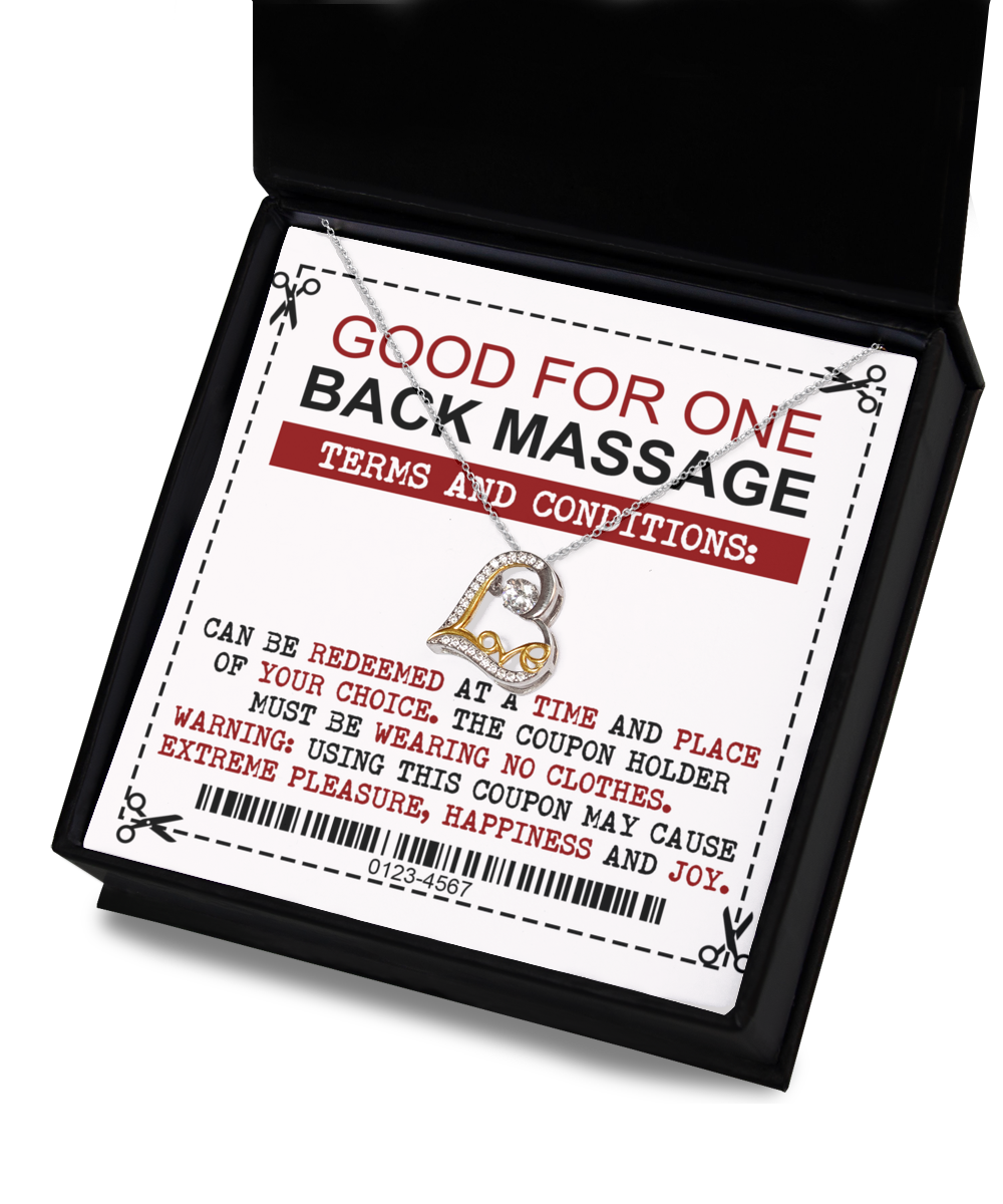 Wife Gift - Heart Love Necklace - Back Massage Coupon