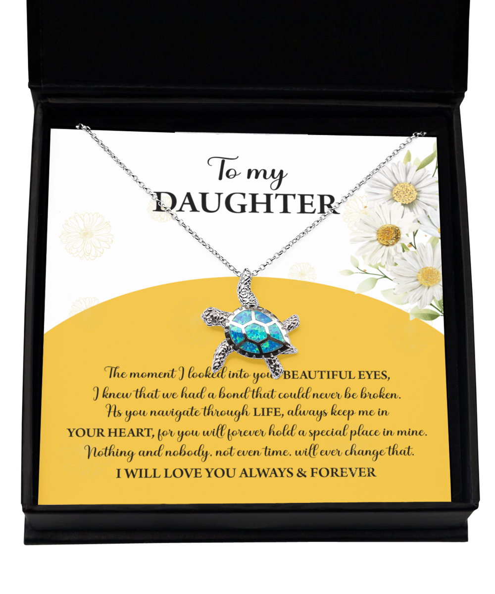 To My Daughter - Opal Turtle Necklace - A Special Place