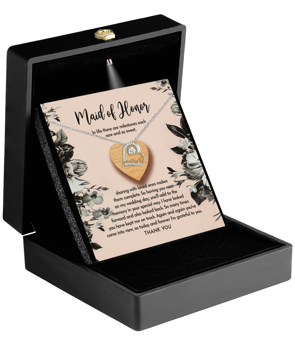 Maid of Honor Gift - Heart Necklace - My Wedding Day