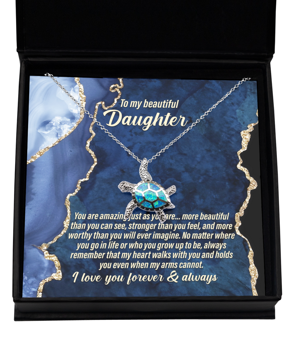 To My Daughter -Opal Turtle Necklace Gift - As You Are