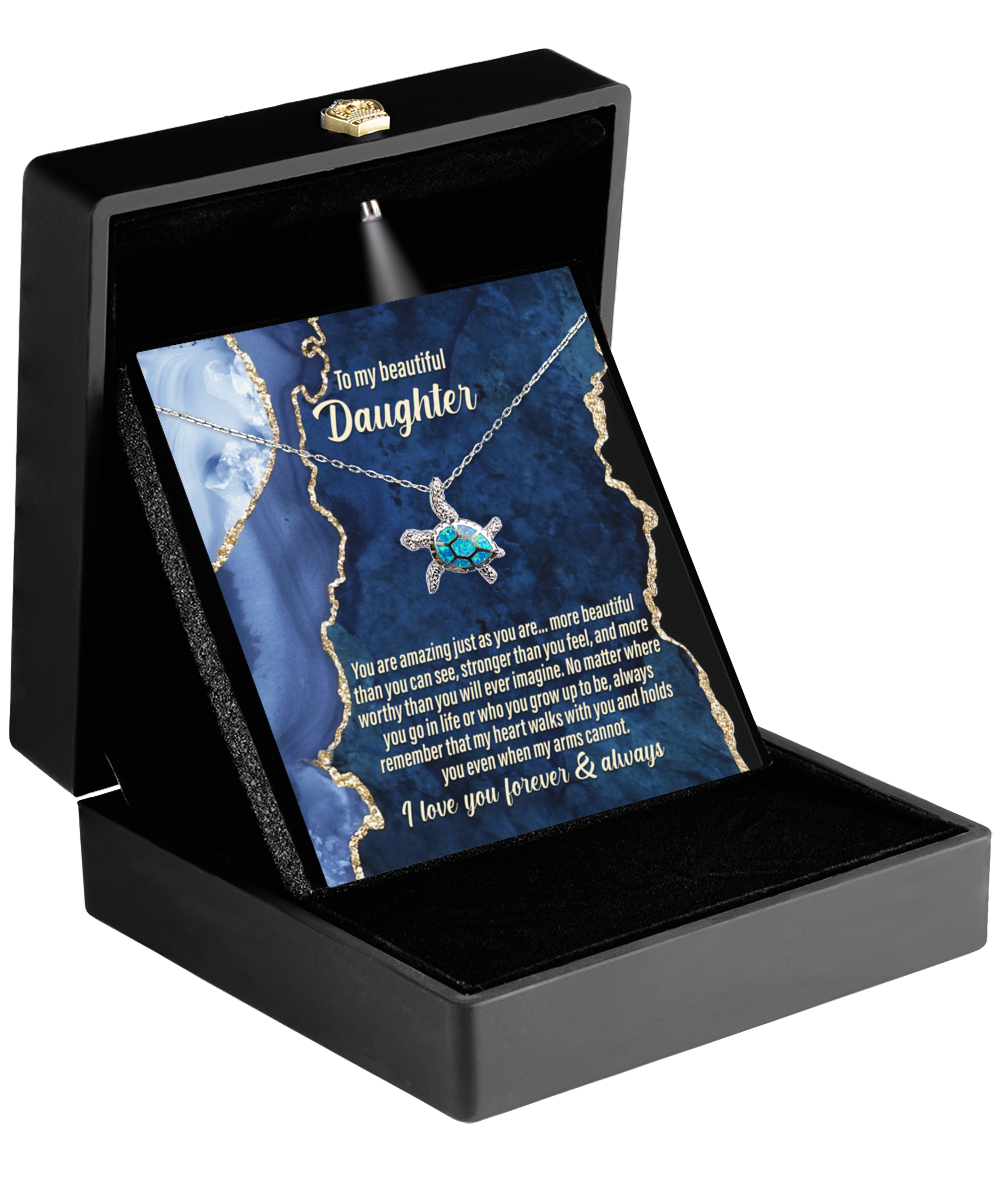 To My Daughter -Opal Turtle Necklace Gift - As You Are