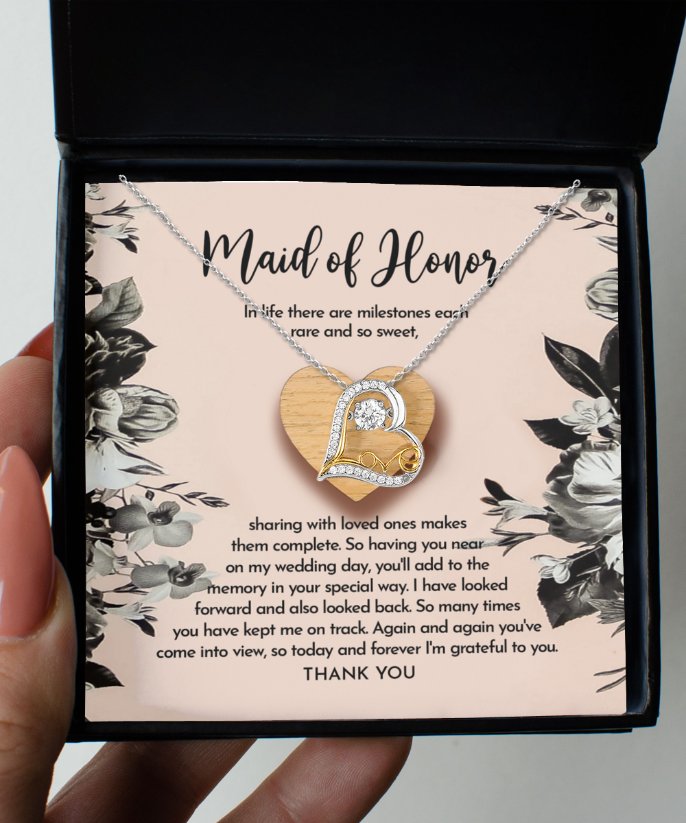 Maid of Honor Gift - Heart Necklace - My Wedding Day