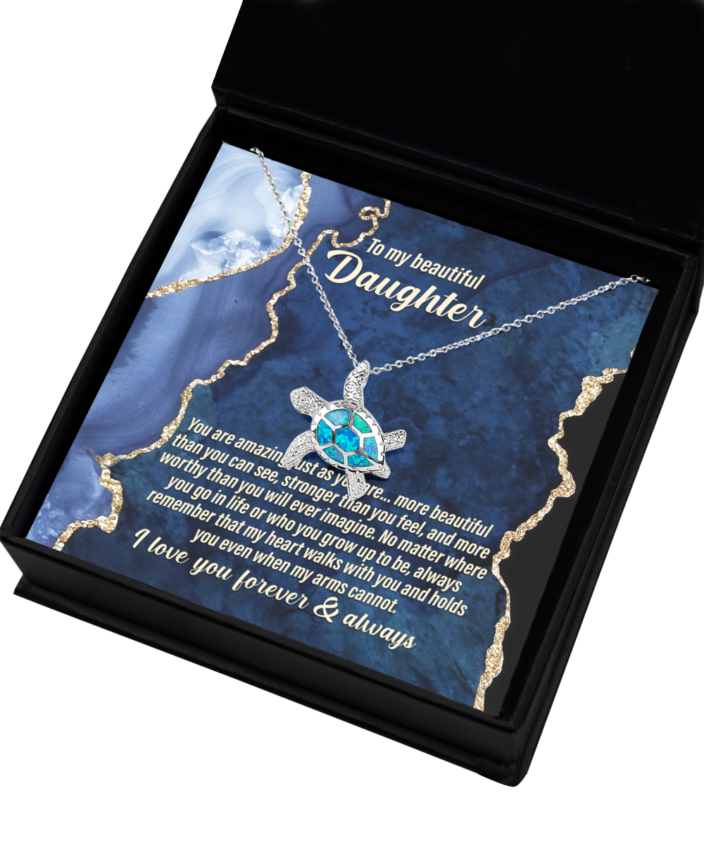 To My Daughter -Opal Turtle Necklace Gift - As You Are