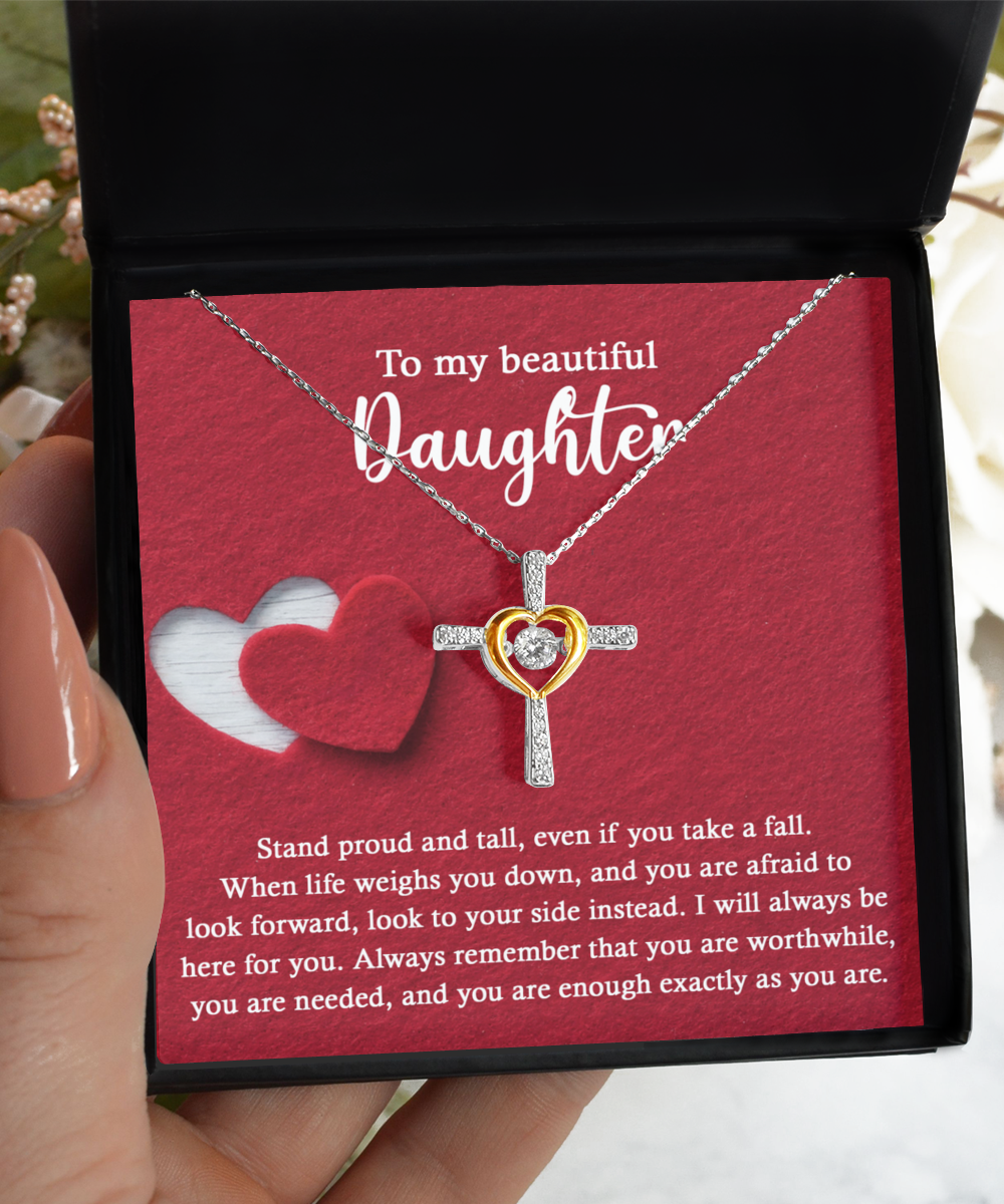 To My Daughter - Cross Dancing Necklace Gift - As You Are 2