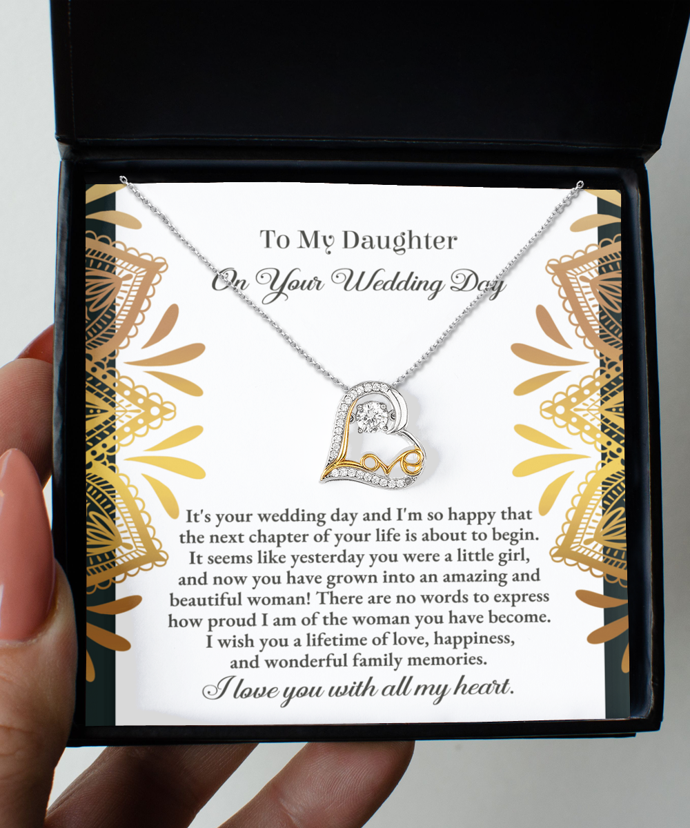 To My Daughter - Heart Necklace - A Little Girl